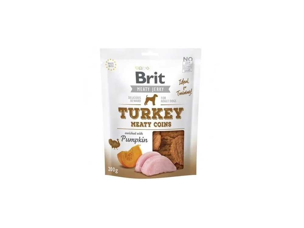 Brit Jerky Turkey Meaty Coins 200g Akce