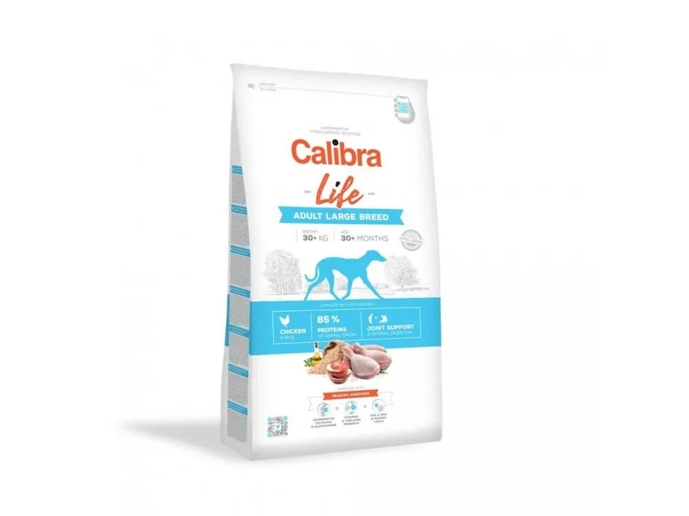Víkendová Akce Calibra Dog Life Adult Large Breed Chicken 12 kg + Mobility Support 120g zdarma