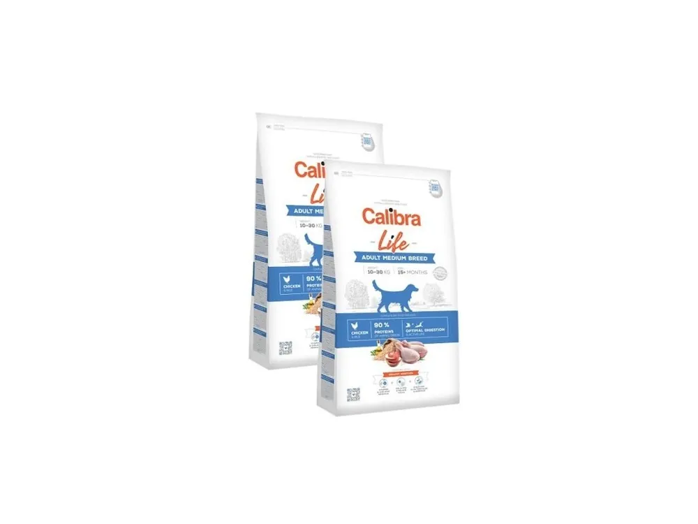 Jen Po Omezenou Doba Calibra Dog Life Adult Medium Breed Chicken 2 x 12 kg