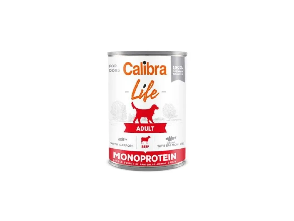 Výprodej Calibra Dog Life konz. Adult Beef with carrots 400g