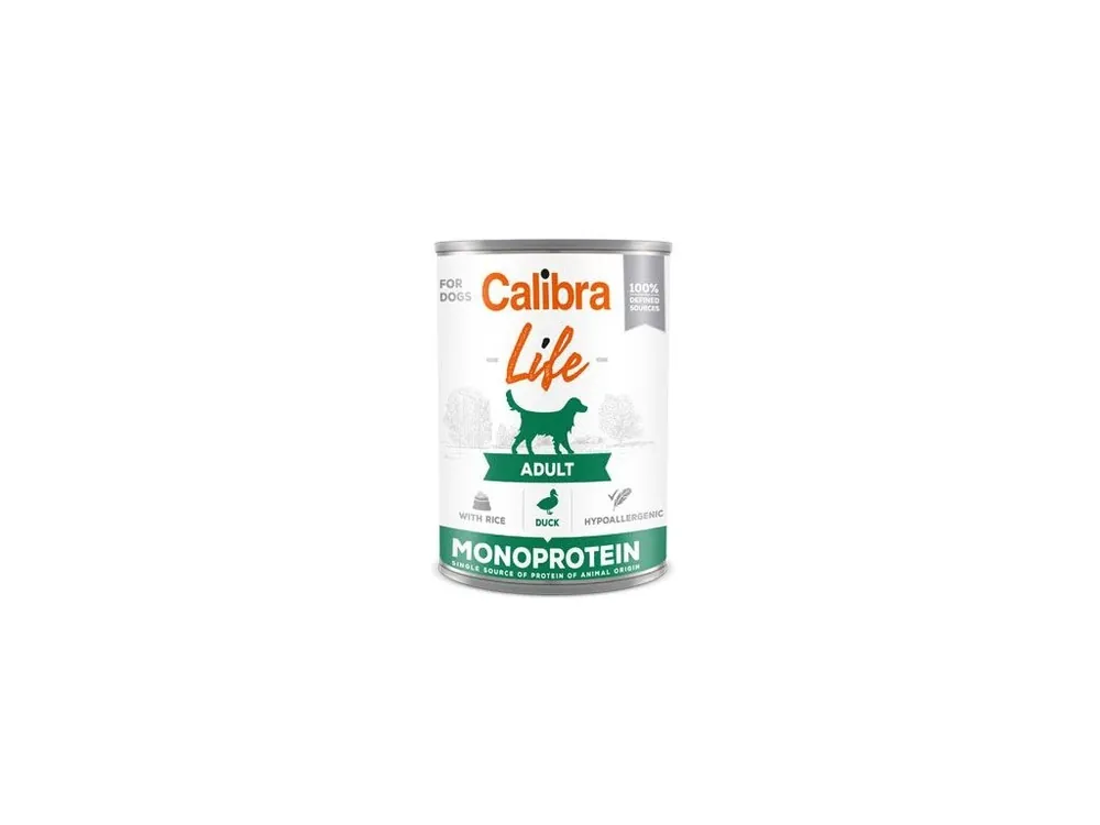Calibra Dog Life konz. Adult Duck with rice 400g Nízká Cena