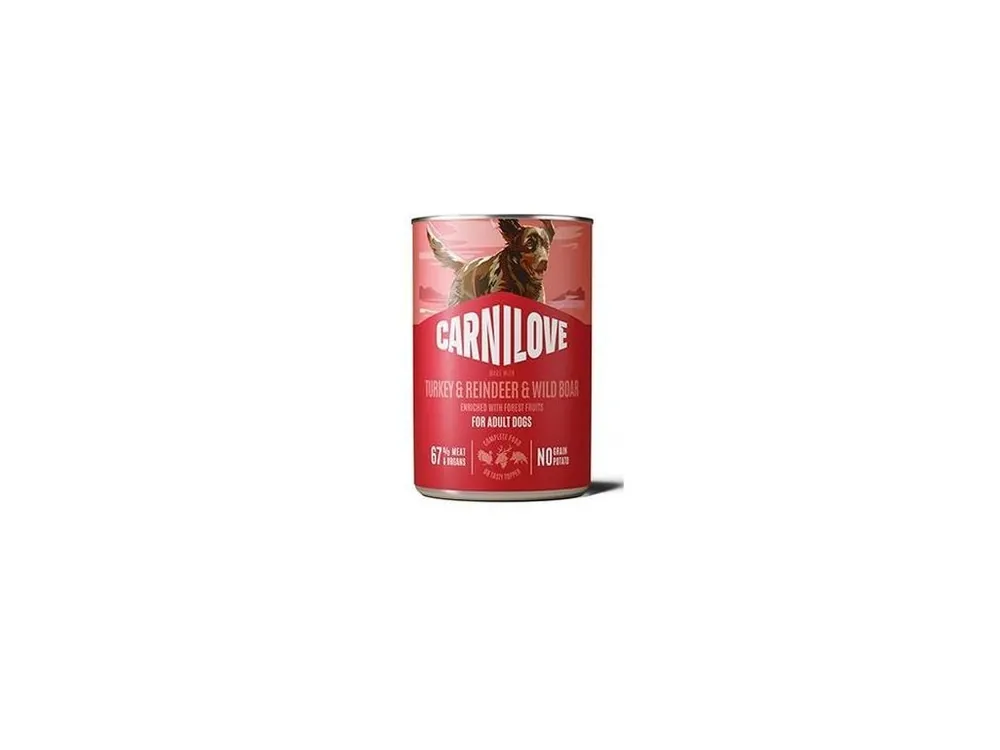 Carnilove Dog Can Paté Turkey&Reindeer&Wildboar 400g Zlevněný