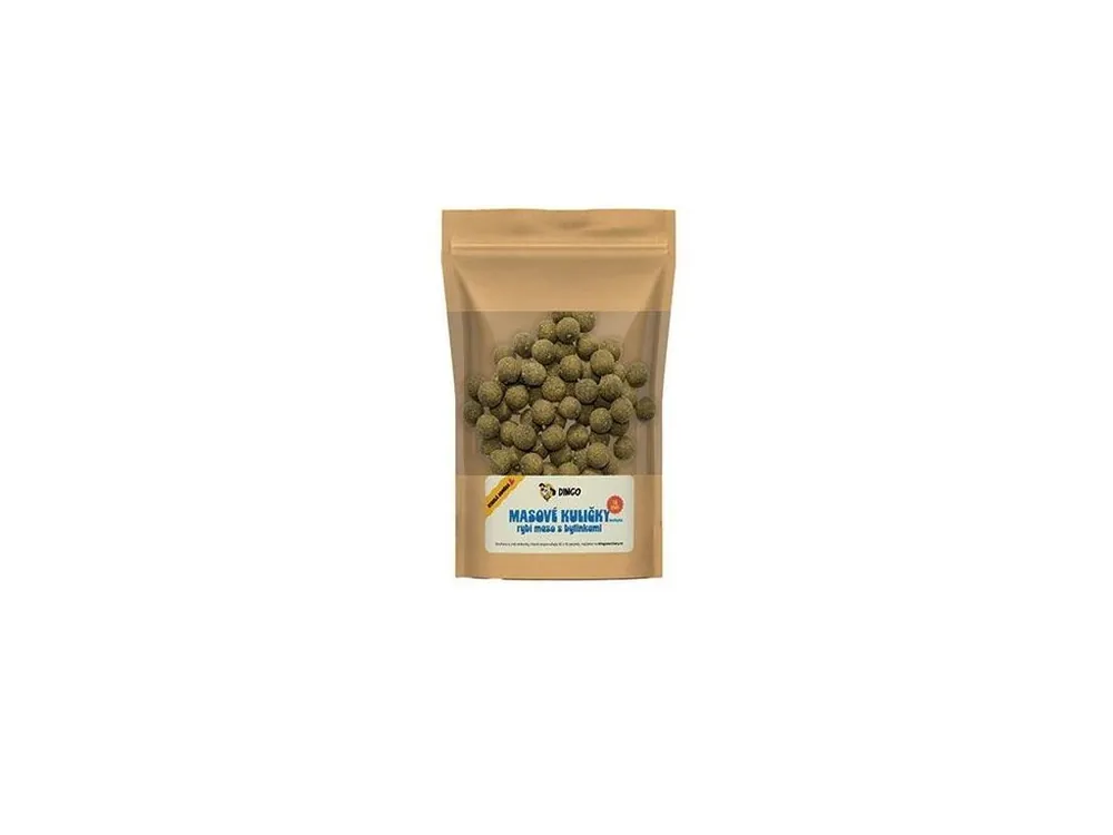 DINGO masové kuličky rybí maso s bylinkami 16mm/150g Ověřený