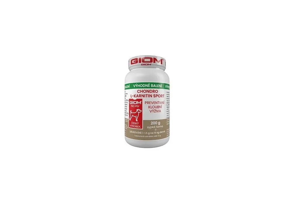 Giom S Chondro L-karnitin SPORT 200g plv Dokud Zásoby Vydrží