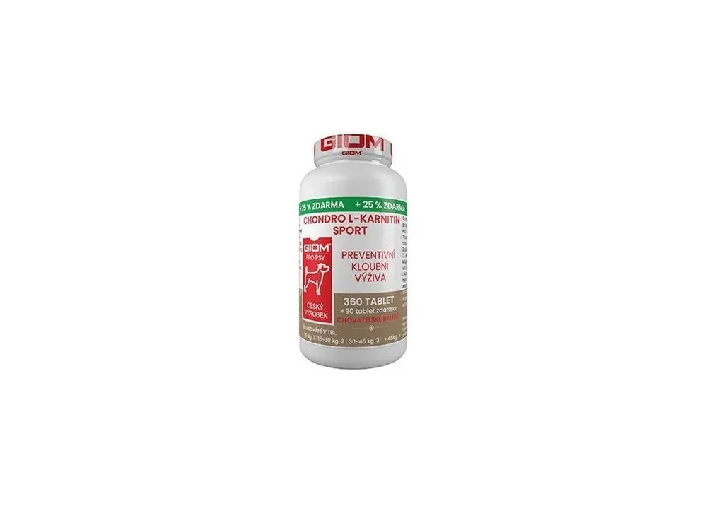 Giom S Chondro L-karnitin SPORT 360 tbl+25%zdarma Akční Nabídka