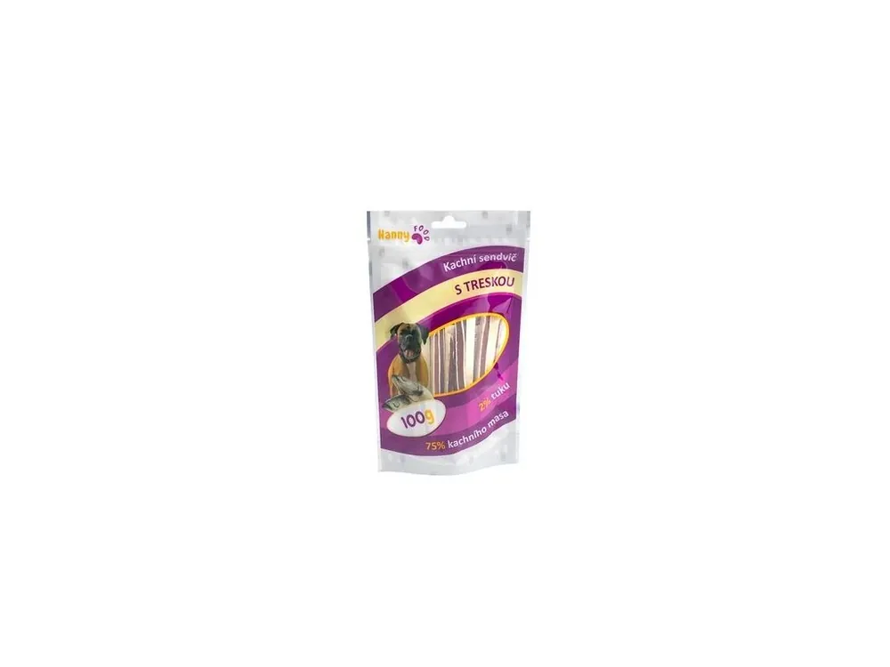 Hanny food kachní sendvič s treskou 100g Kup Teď