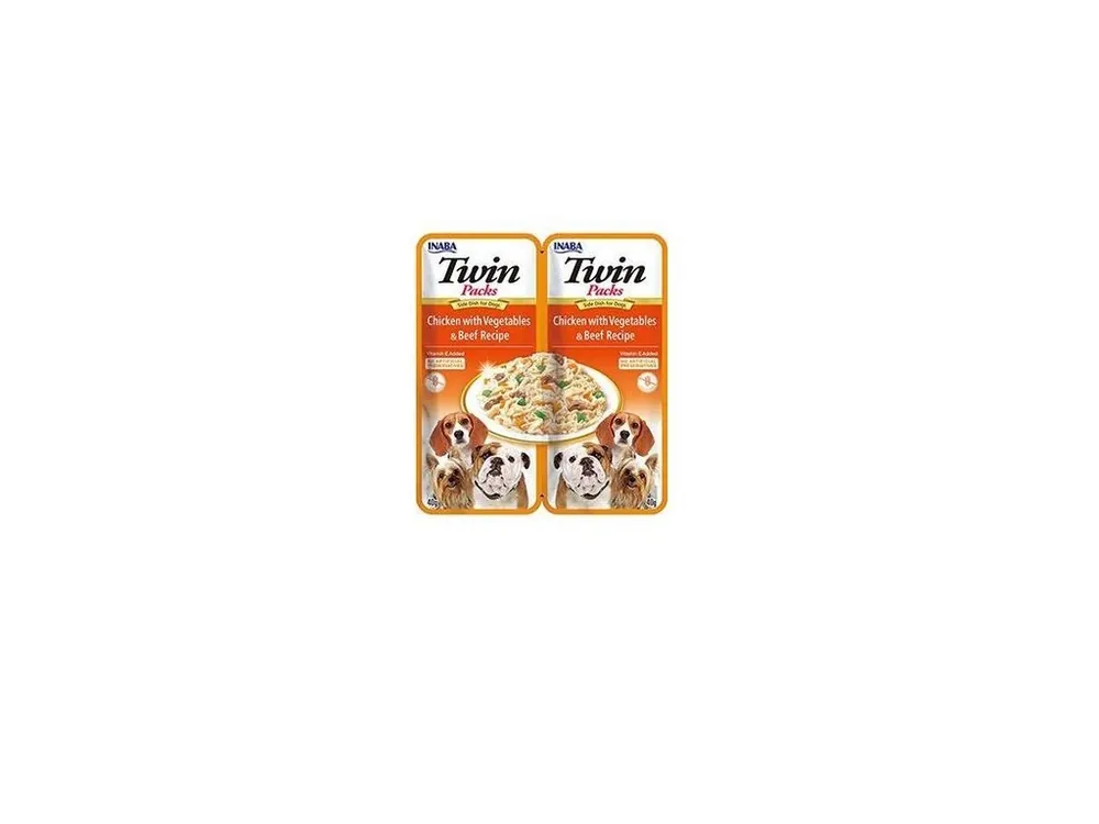 Churu Dog Twin Packs Chicken & Vegetable & Beef in Broth 2x40g Omezená Nabídka