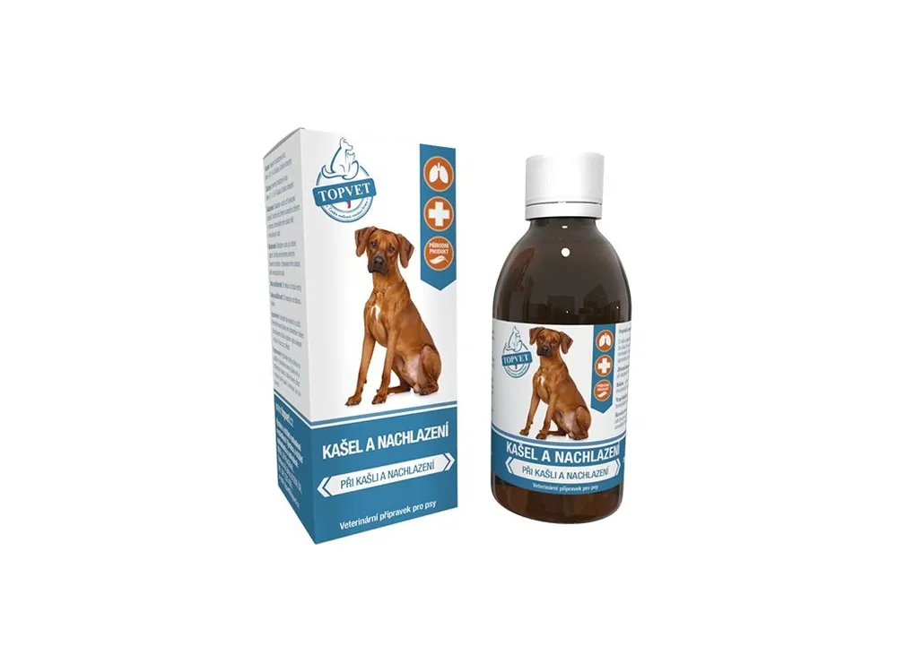 Kašel a nachlazení sirup pro psy TOPVET 200ml Levný