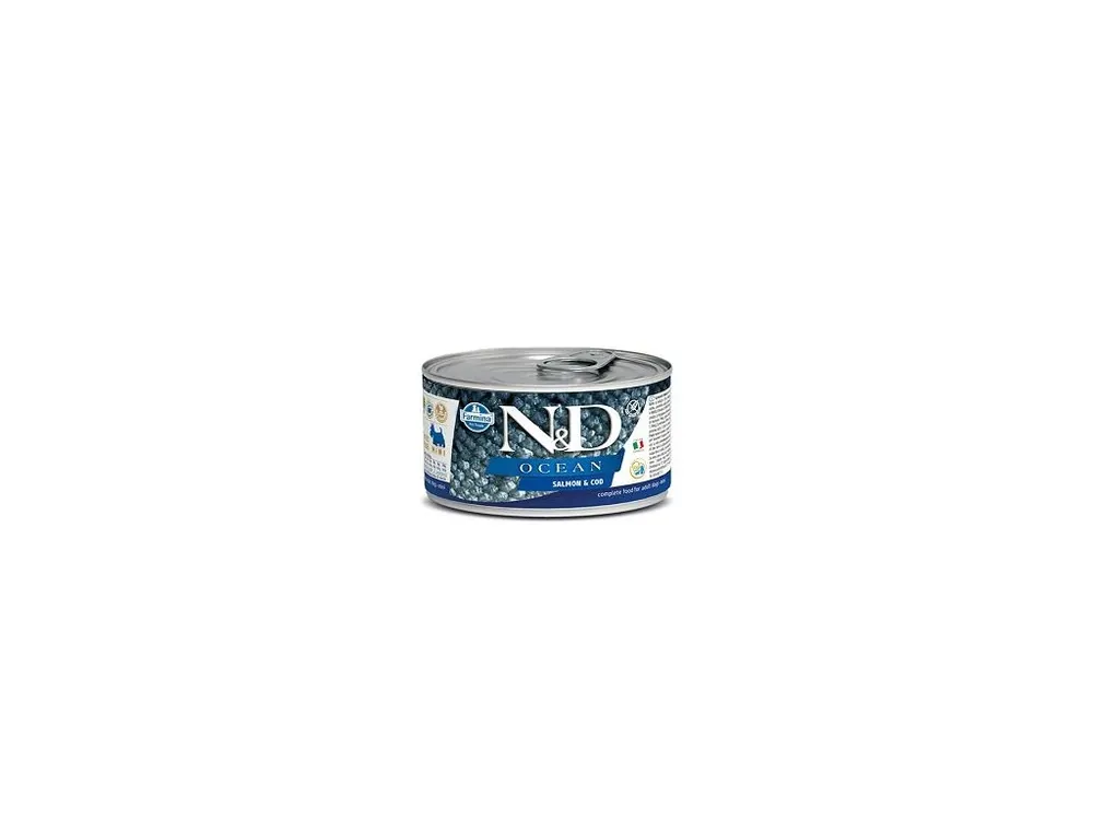 Horká Nabídka N&D DOG konz. OCEAN Adult Salmon & Codfish Mini 140g