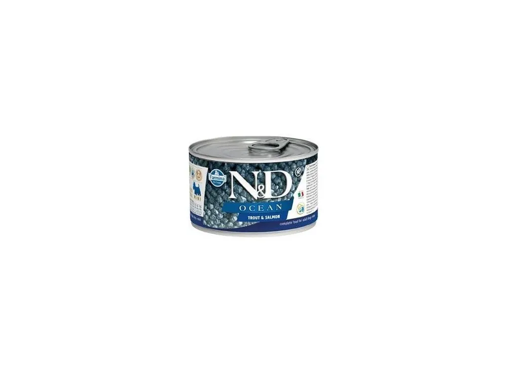 Ověřený N&D DOG konz. OCEAN Adult Trout & Salmon Mini 140g