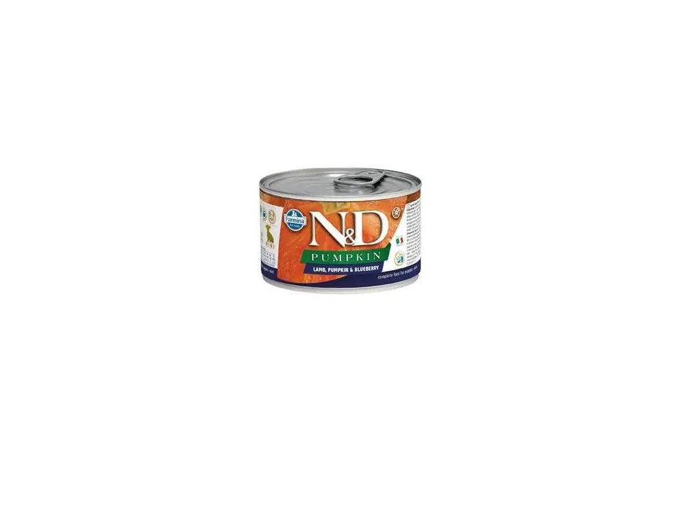 N&D DOG konz. PUMPKIN Puppy Lamb & Blueberry Mini 140g Jen Po Omezenou Doba