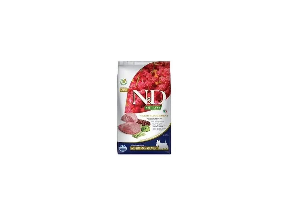 Cenově Výhodný N&D DOG QUINOA Weight Management Lamb &Broccoli Mini 2,5kg