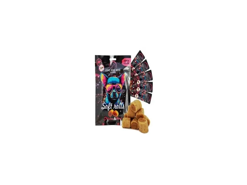 Přímo Od Výrobce Pamlsek FINE DOG MINI Soft Roll kuře+hovězí 5x10g