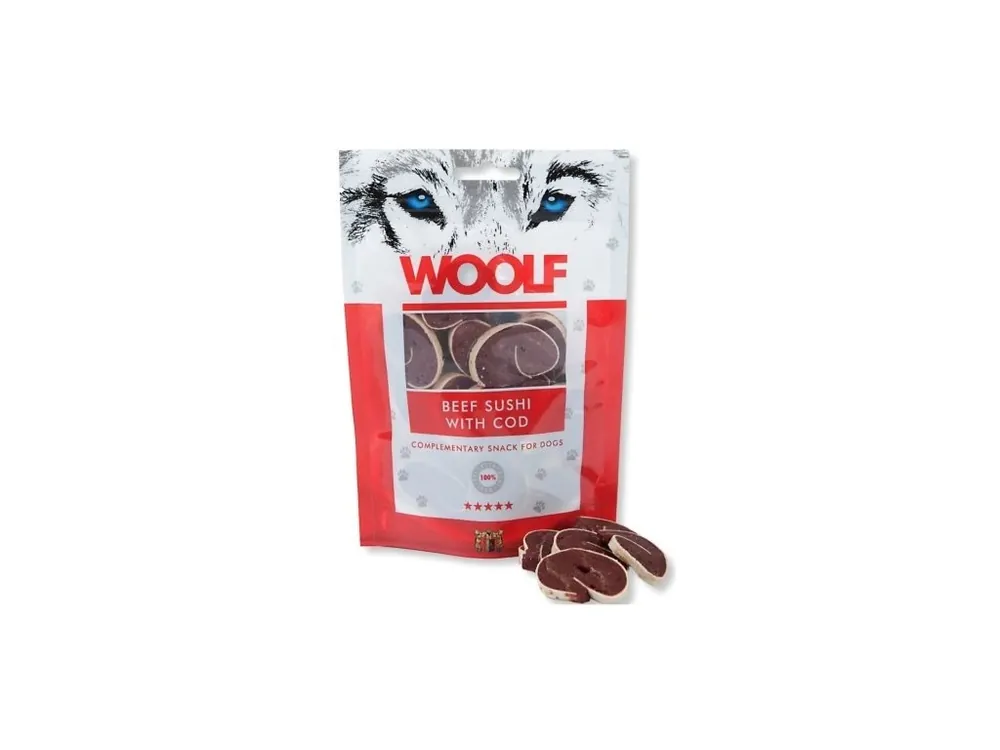 Pouze Dnes Pochoutka WOOLF Beef Sushi with Cod 100g