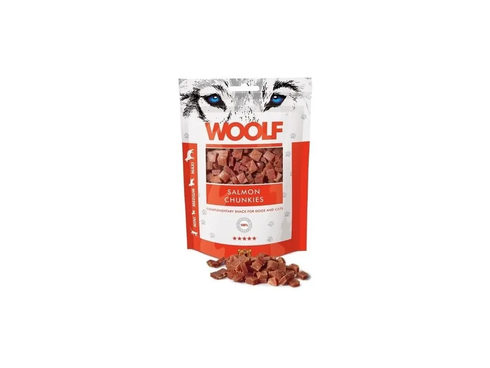 Značkový Pochoutka WOOLF Salmon Chunkies 100g