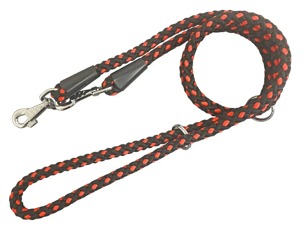 Huhubamboo vodítko UZLÍK přepínací lanové 1,4 x 150 cm, černo-červené Top Prodej