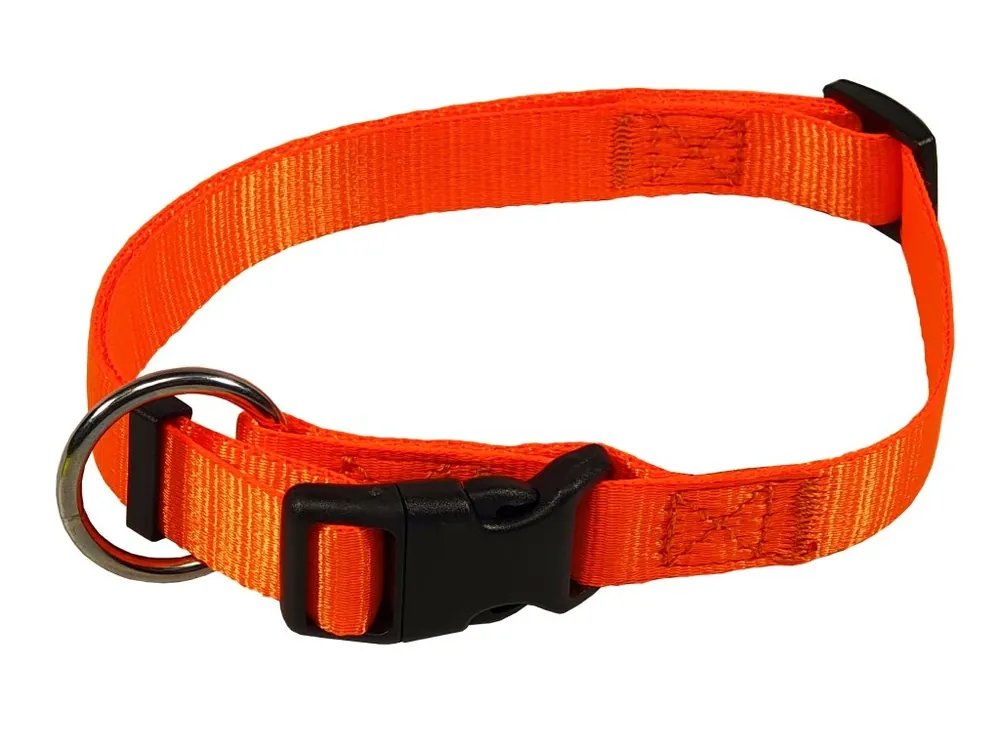 HUHUBAMBOO obojek NEON popruhový 2 x 38 - 60 cm, oranžový Ověřený