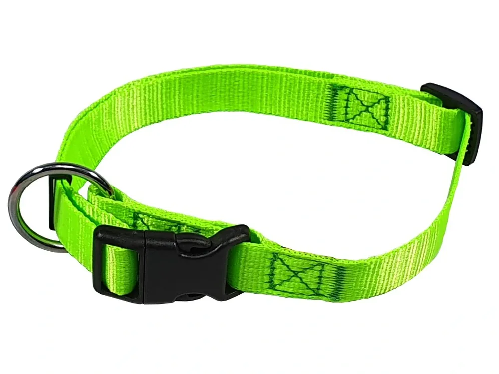 HUHUBAMBOO obojek NEON popruhový 2 x 38 - 60 cm, zelený Nová Kolekce