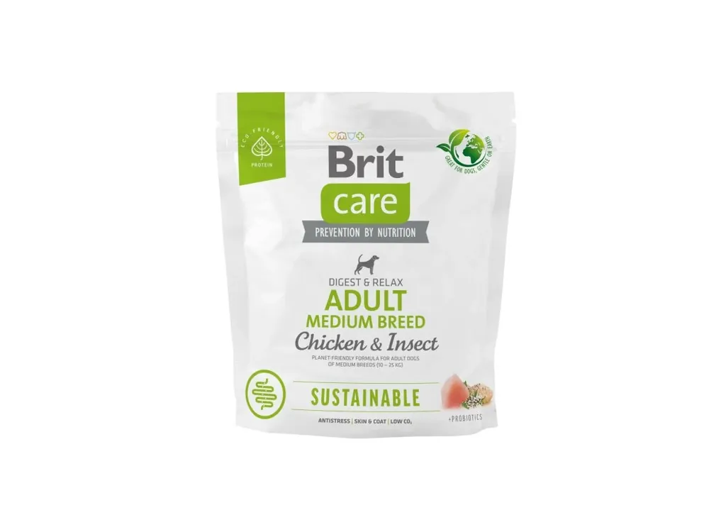 Sezónní Sleva Brit Care Dog Sustainable Adult Medium Breed – Chicken and Insect 1 kg