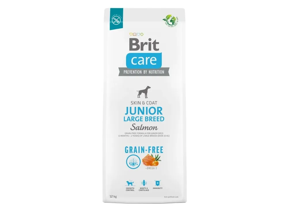 Super Cena Brit Care Dog Grain-Free Junior Large Breed – Salmon and Potato 12 kg