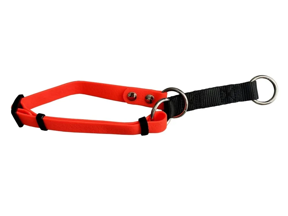 Vrácení Zdarma HUHUBAMBOO obojek POLYTRACE polostahovací 35 - 64 cm, oranžový