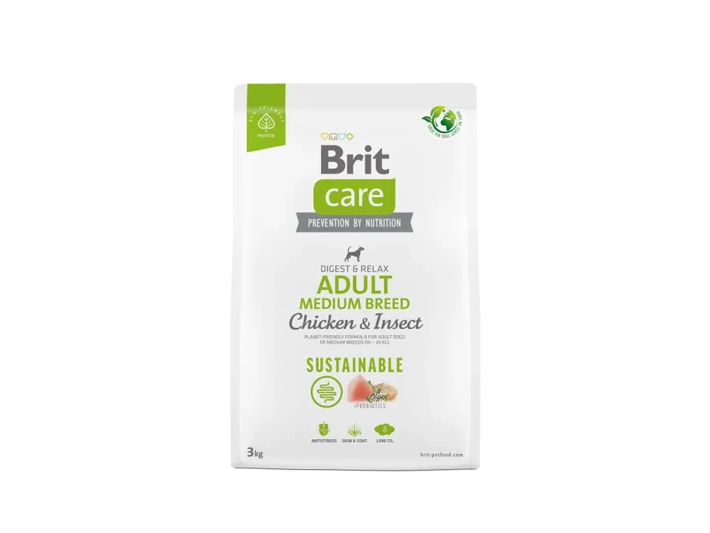 Dokud Zásoby Vydrží Brit Care Dog Sustainable Adult Medium Breed – Chicken and Insect 3 kg