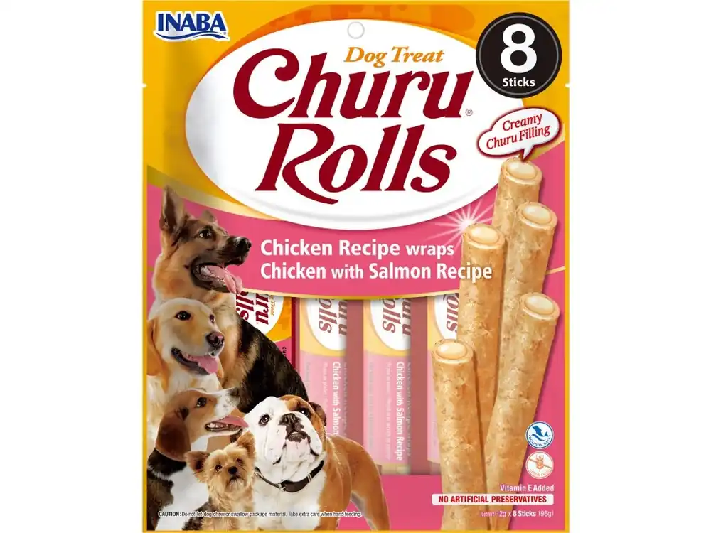 Hit Sezóny Churu dog tyčinky - kuře, losos 96 g