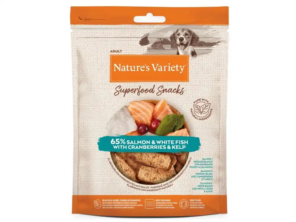 Nature‘s Variety Superfood Snacks losos 85 g Dokud Zásoby Vydrží