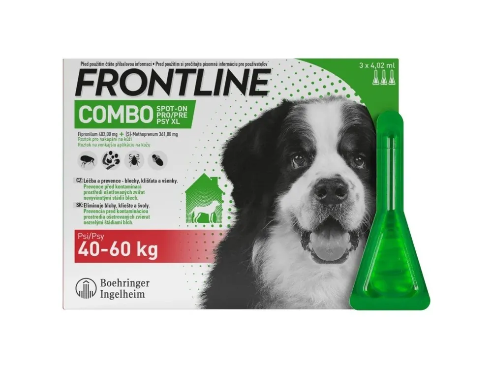 FRONTLINE COMBO spot-on pro psy XL (40 - 60 kg) – 3 ks Oblíbený