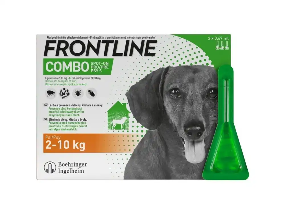 Autentický FRONTLINE COMBO spot-on pro psy S (2 -10 kg) – 3 ks
