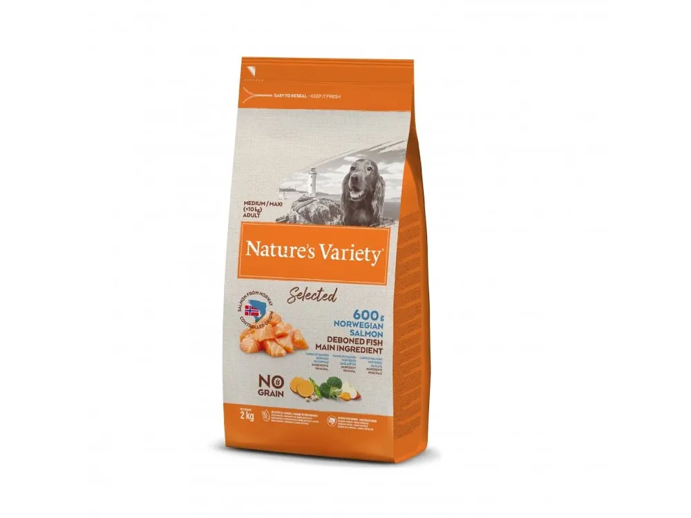 Tovární Cena Nature‘s Variety Selected pro střední psy s lososem 2 kg