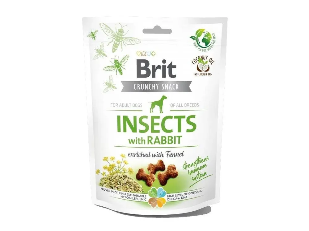 Značkový Brit Care Dog Crunchy Cracker s hmyzem, králíkem a fenyklem 200 g