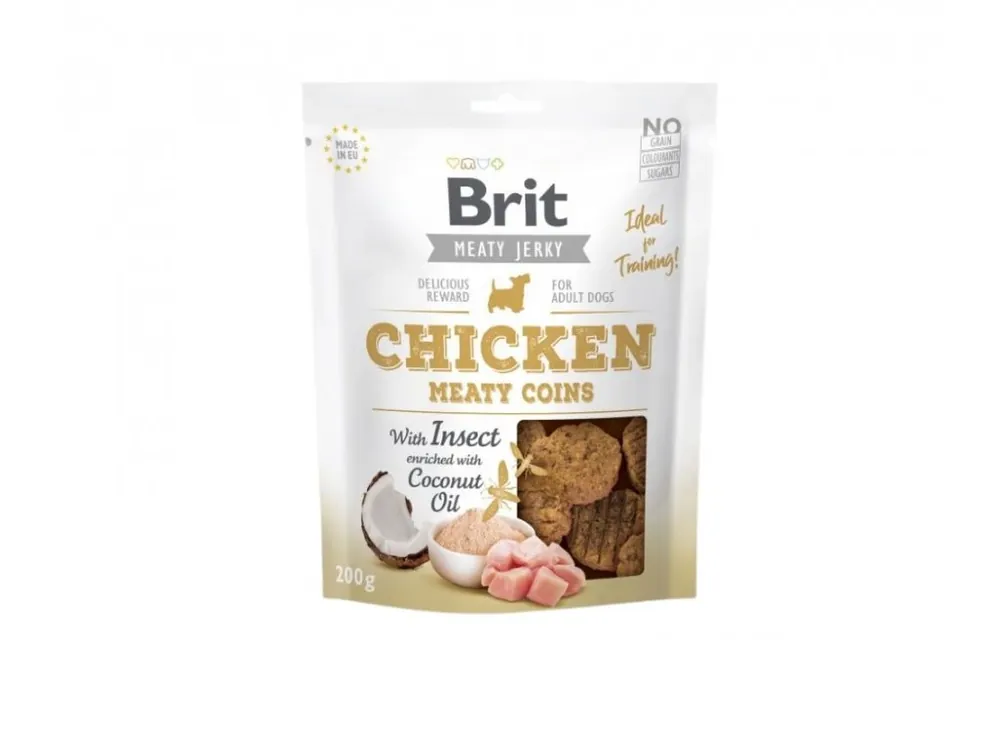 Brit Jerky Chicken with Insect Meaty Coins 200 g Ihned K Objednání