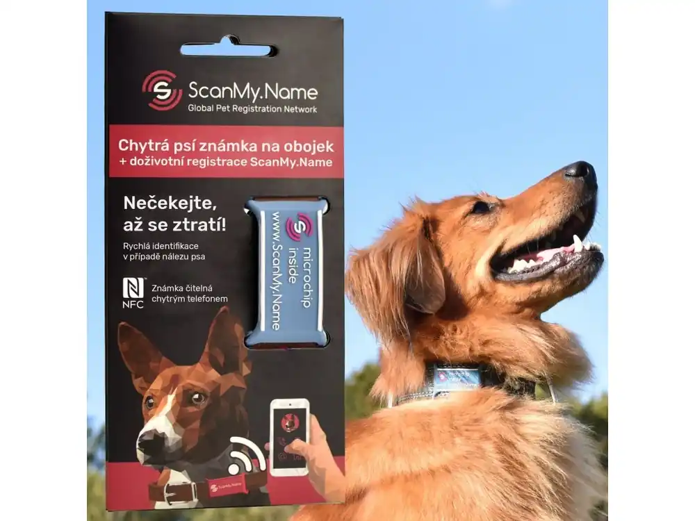 ScanMy.Name chytrá psí známka s čipem - Modrá Objednat Nyní