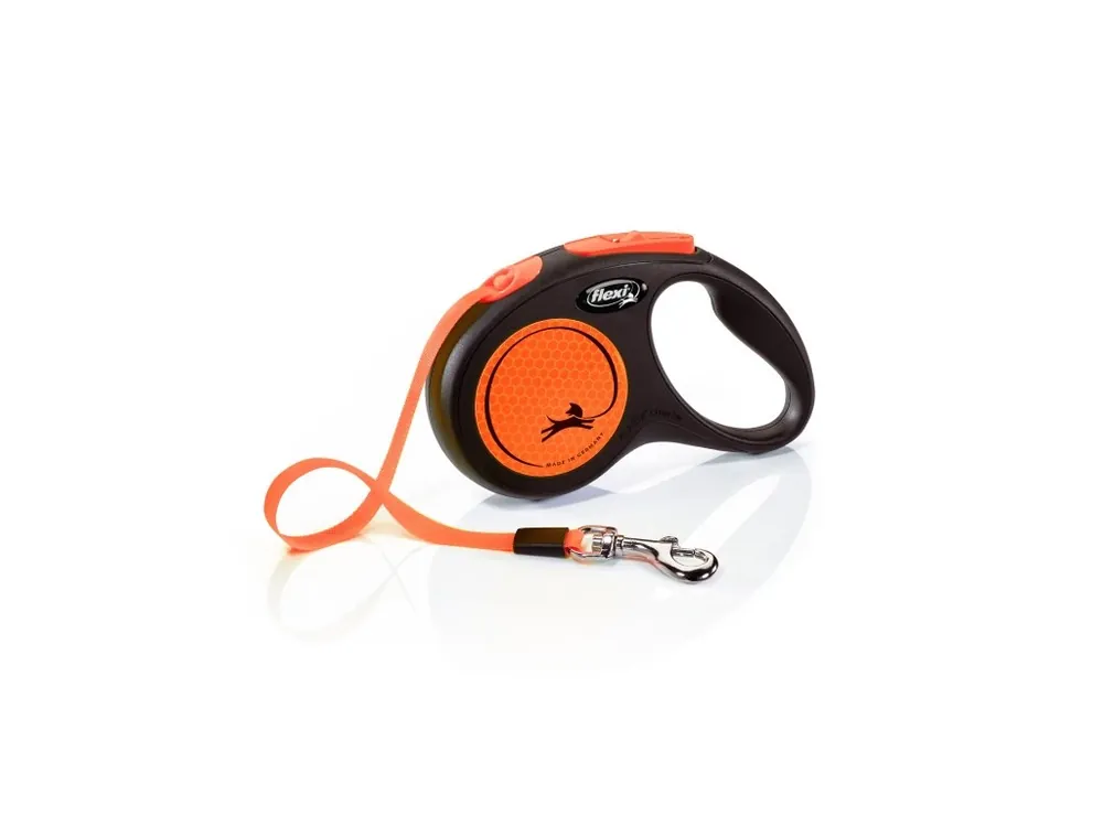 Akce Flexi New Neon S pásek 5m/15 kg oranžové