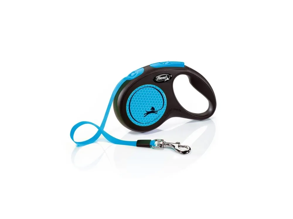 Flexi New Neon S pásek 5m/15 kg modré Super Cena