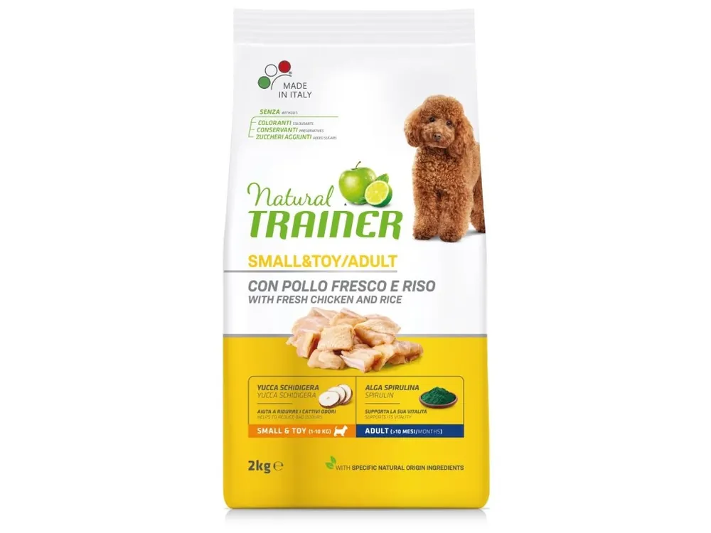 Speciální Cena Natural Trainer Small & Toy Adult kuře a rýže 2 kg