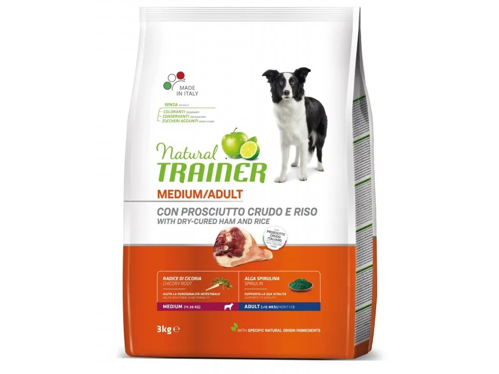 Koupit Online Natural Trainer Medium Adult prosciutto a rýže 3 kg