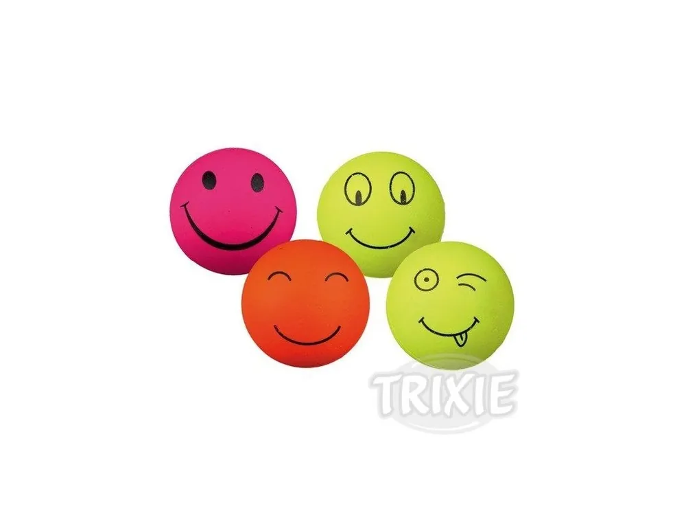 Trixie Míč mechová guma SMAJLÍK 6 cm Časově Omezené