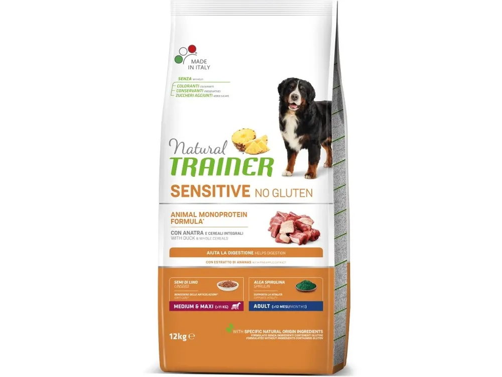 Natural Trainer Sensitive No Gluten Adult M / M kachna 12 kg Super Cena