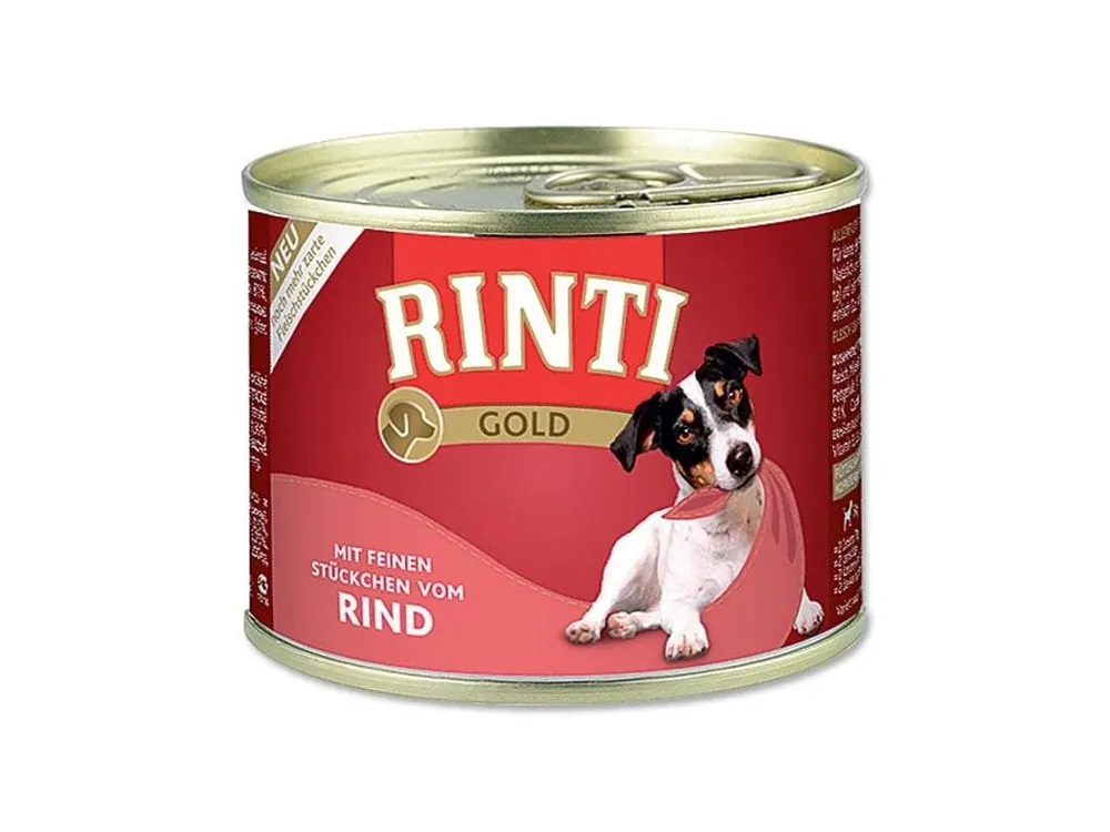 Finnern Rinti Gold konzerva pro psy hovězí kousky 185g Top Prodej