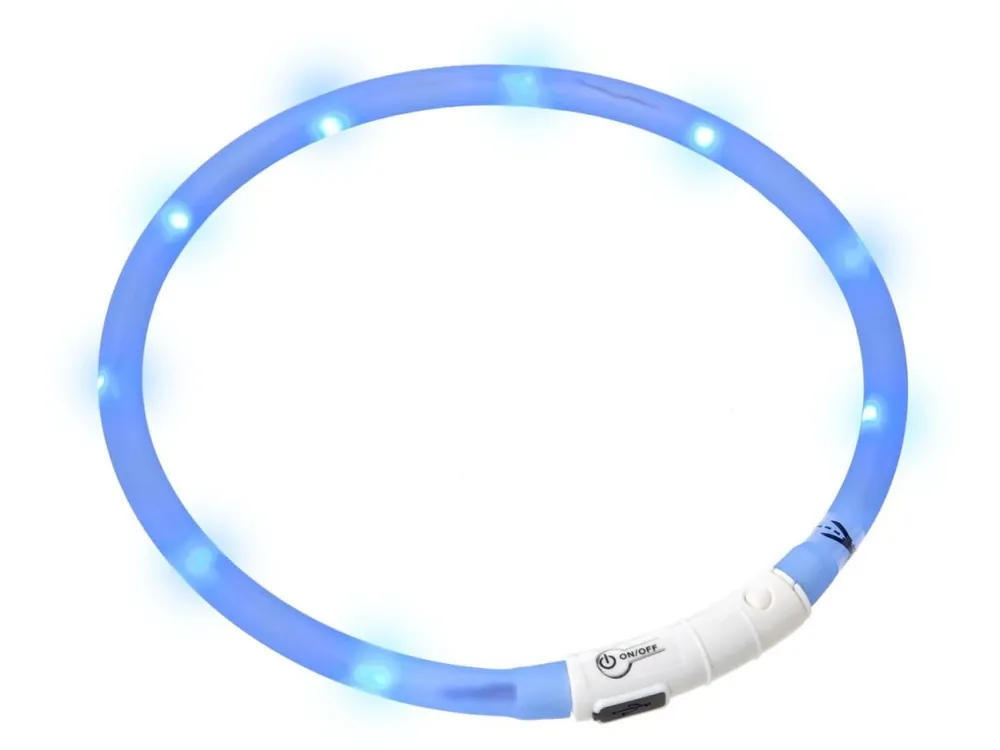 Sezónní Sleva Karlie Visiolight svíticí LED obojek pro psy 70 cm modrý