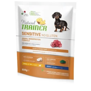Cenově Výhodný Natural Trainer Sensitive No Gluten Adult Mini jehně a rýže 800 g