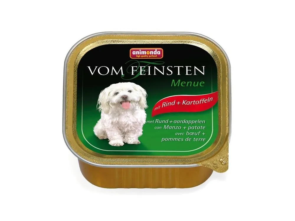 Animonda Vom Feinsten Menue paštika pro psy hovězí + brambory 150 g Horká Nabídka