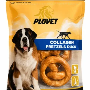 Bezpečná Platba PLOVET Collagen Pretzels Duck 5 ks – kolagenové preclíky s kachnou pro psy