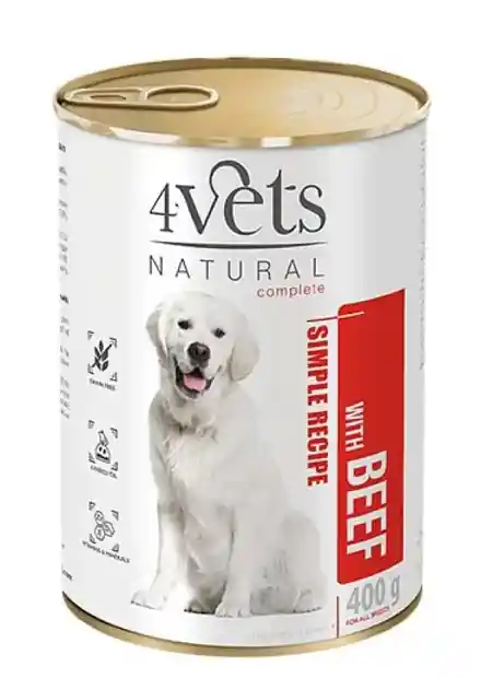 Jen Po Omezenou Doba 4Vets NATURAL SIMPLE RECIPE s hovězím 400 g