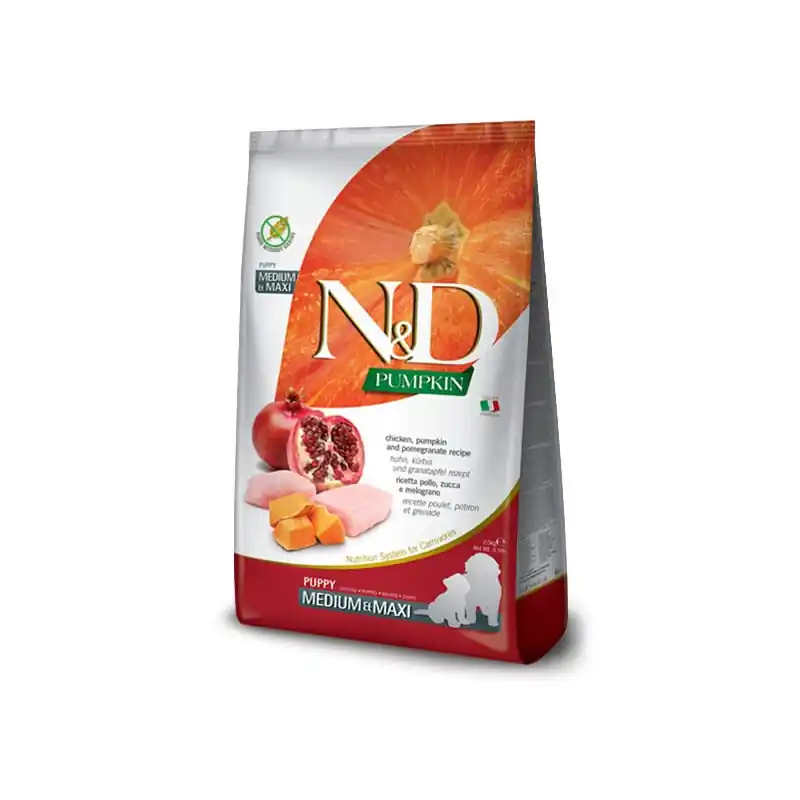 Speciální Cena N&D Pumpkin DOG Puppy M/L Chicken & Pomegranate 12kg