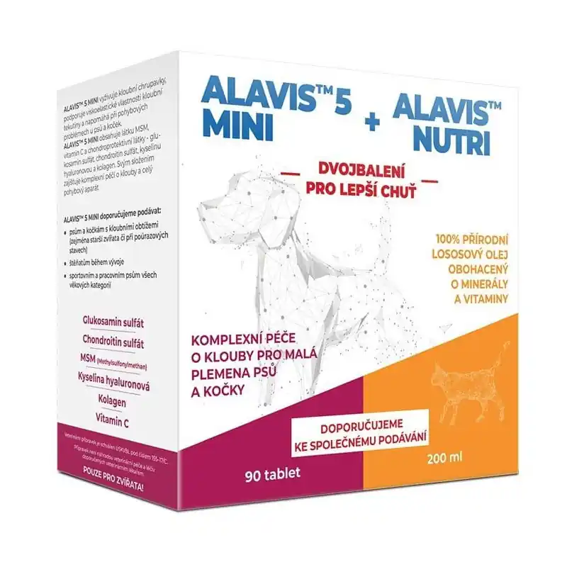 Alavis 5 MINI 90 tbl + Alavis Nutri 200ml Finální Výprodej