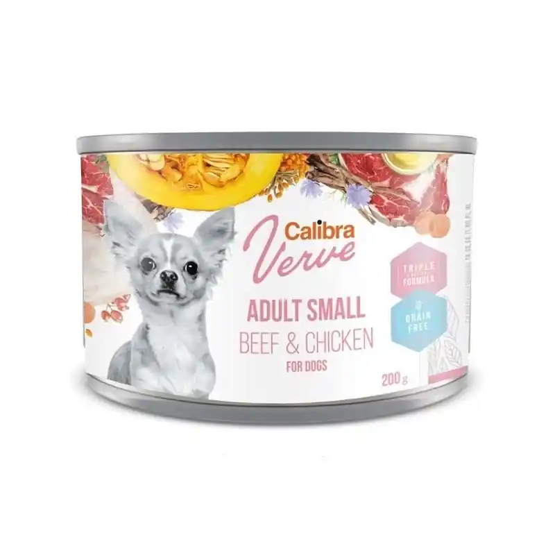 Calibra Dog Verve konz.GF Adult Small Beef & Chick 200g Akce