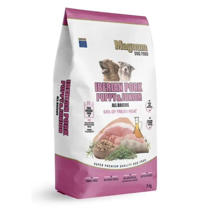 Magnum Iberian Dog Pork Puppy & Junior All Breed 3kg Pouze Dnes